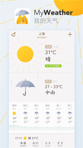 我的天气MyWeather安卓版