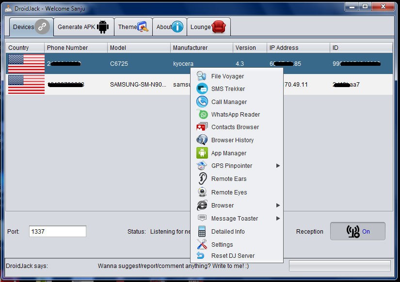 droidjack安卓手机远程管理工具