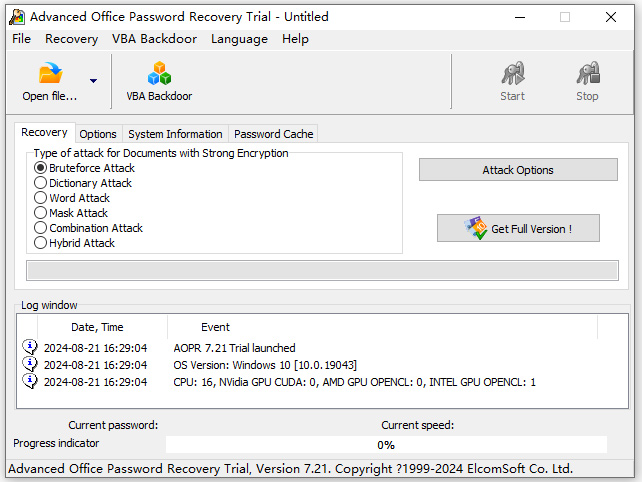 advanced office password recovery(aopr密码破解工具)