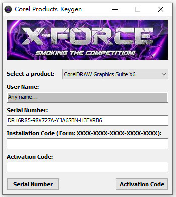 coreldrawx6序列号和激活码