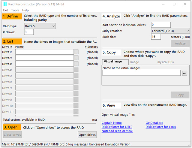 Runtime RAID Reconstructor