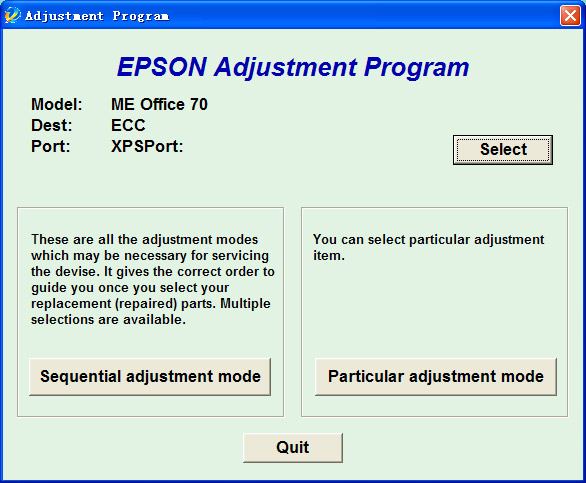 爱普生office70清零软件