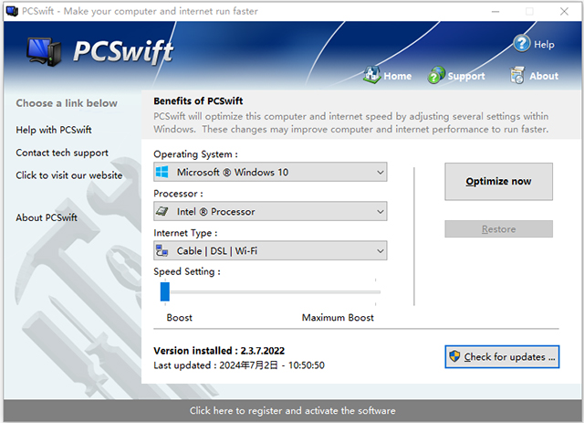 pcswift电脑优化加速软件