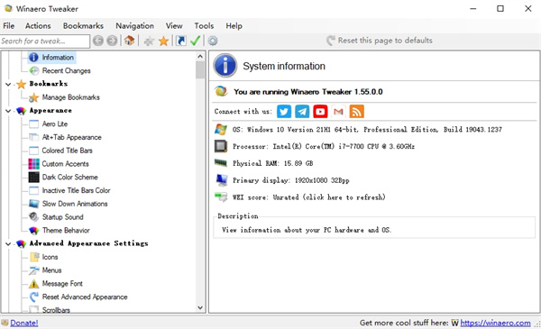 Winaero Tweaker(Windows小工具)下载