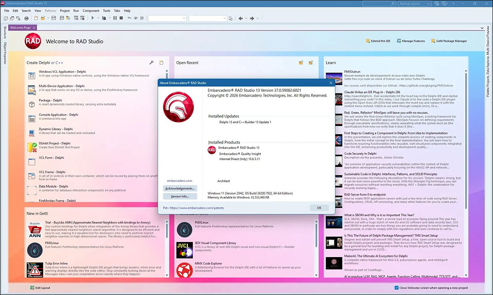 Embarcadero RAD Studio 13.1 Florence x64
