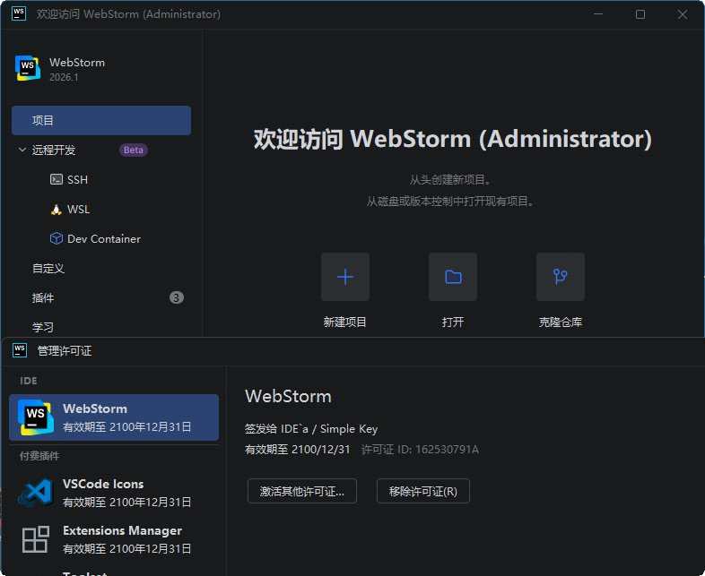 jetbrains webstorm 2026中文版